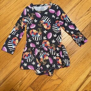 Posh Peanut Baby‎ Girl Bodysuit Dress 12-18 Months Bamboo Floral Football Snaps